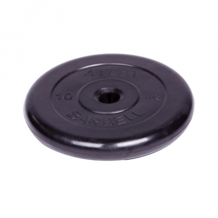Диск обрезиненный Barbell Atlet d 31 мм чёрный 10 кг оптом, фото 1