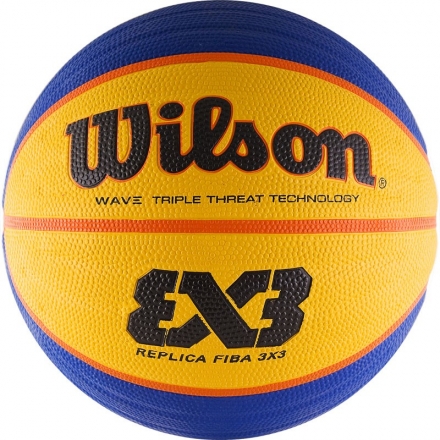 Мяч баск. WILSON FIBA3x3 Replica, арт.WTB1033XB, р.6, резина, бутил. камера, сине-желтый оптом, фото 1