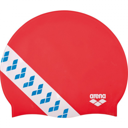 Шапочка для плав. &quot;ARENA Team Stripe Cap&quot;, арт.001463477, КРАСНЫЙ, силикон оптом, фото 1