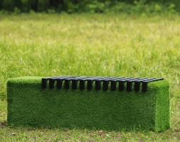 Топиари лавочка Мариэль Цельная, бук - газон Premium, фото 1