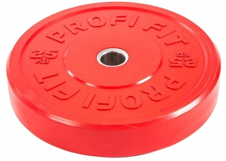 Диск для штанги каучуковый, цветной PROFI-FIT D-51, 25 кг оптом, фото 3
