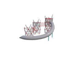УК 7.459.11 Три башни 2 и 3 и 4 этажа с мостом и горкой нерж и пор.окрас УК 7.459.11 Три башни 2 и 3 и 4 этажа с мостом и горкой нерж и пор.окрас