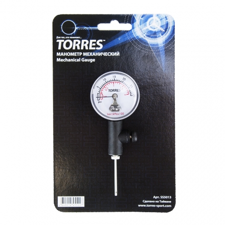 Манометр механический &quot;TORRES&quot;, арт. SS5013, игла в компл., шкала в bar и psi, черный оптом, фото 2