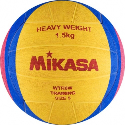 Мяч для водного поло &quot;MIKASA WTR6W&quot; р.5, муж, резина, вес 1500 г, дл. окр.68-71см, жел-син-роз оптом, фото 1