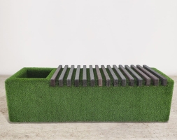 Топиари лавочка Мариэль с нишей, бук - газон Есо, фото 2