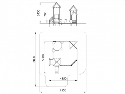 МФ 3.22 Песочный дворик с горкой H=700мм оптом, фото 2