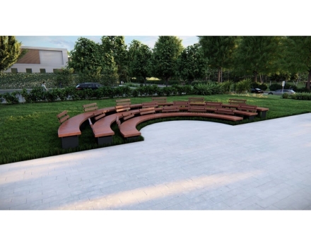 Амфитеатр Радиус со спинками, радиус 3-5 м оптом, фото 1