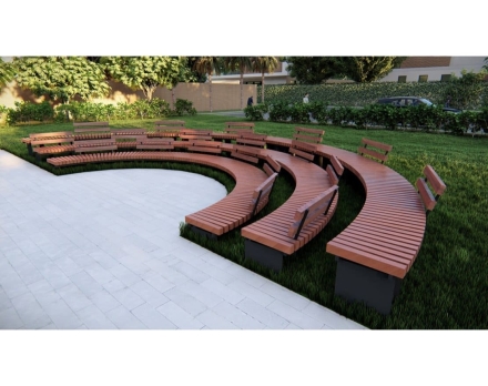 Амфитеатр Радиус со спинками, радиус 3-5 м оптом, фото 2