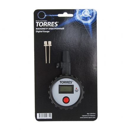 Манометр электронный &quot;TORRES&quot;,  арт.SS1014, две иглы в компл, шкала в psi, bar, kgs, kPa, черный оптом, фото 2
