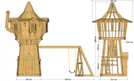 Игровой комплекс TORUDA WOOD Башня Рапунцель оптом, фото 3