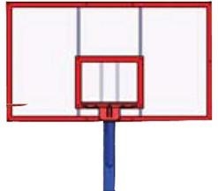 Стенд баскетбольный для улиц FIBA , щит 1800х1050 стекло акриловое УТ408.1  оптом, фото 2