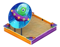 Песочница средняя с навесом Космопорт - ИО 5.14.01-02, фото 1 Песочница средняя с навесом Космопорт - ИО 5.14.01-02, фото 1