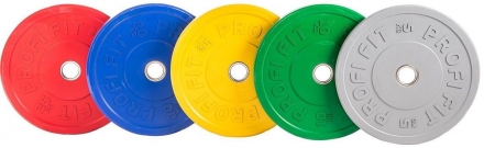 Диск для штанги каучуковый, цветной PROFI-FIT D-51, 20 кг оптом, фото 5