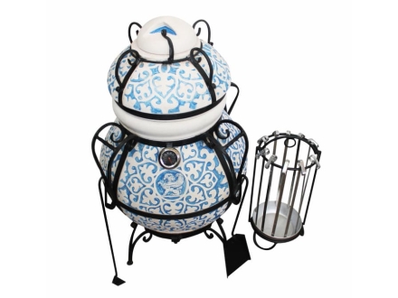 Тандыр керамический Венецианский купец Blue с откидной крышкой оптом, фото 3