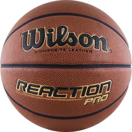 Мяч баск. WILSON Reaction PRO, арт.WTB10137XB07, р.7, синт. PU, бутил. камера, коричневый оптом, фото 1