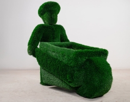 Топиари Человек с тележкой - газон Deluxe, фото 1