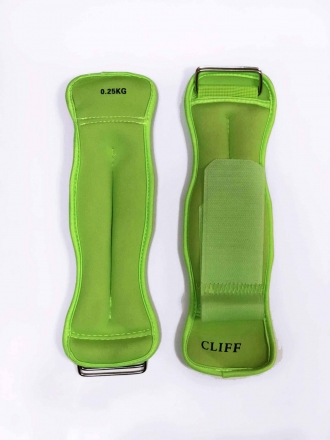 Утяжелители на руки Cliff песок 0,5кг (2х0,25кг) салатовые оптом, фото 1