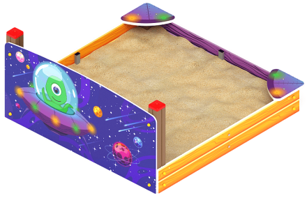 Песочница средняя с ограждением Космопорт - ИО 5.14.01-01 оптом, фото 1