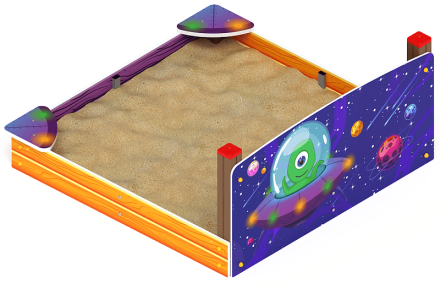 Песочница средняя с ограждением Космопорт - ИО 5.14.01-01 оптом, фото 3