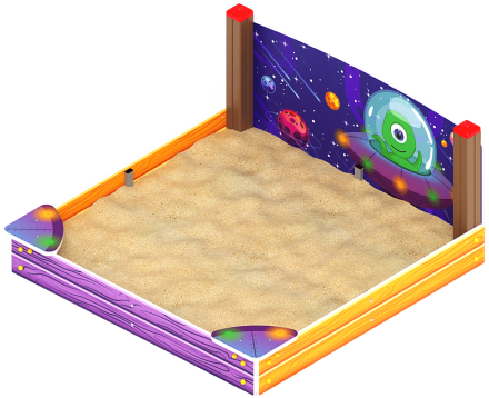 Песочница средняя с ограждением Космопорт - ИО 5.14.01-01 оптом, фото 2