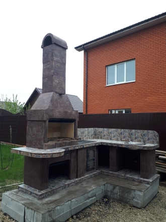 Печь № 19— Угловой комплекс с печью под казан, рабочим столом и мойкой оптом, фото 2