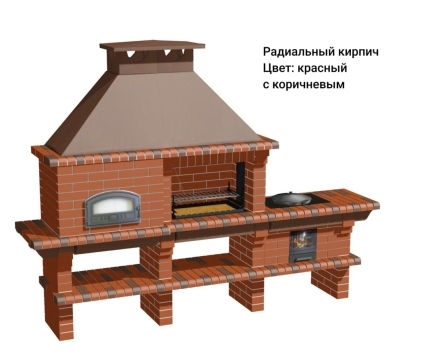 Печь Аристократ 750 Прямоугольный кирпич красный с коричневым оптом, фото 10