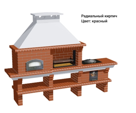 Печь Аристократ 750 Прямоугольный кирпич красный с коричневым оптом, фото 12