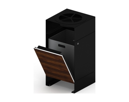 Урна парковая с пепельницей (черная) (под анкера) Символ 11 оптом, фото 1