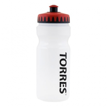 Бутылка для воды &quot;TORRES&quot;, арт. SS1027, 550 мл, мягкий пластик, прозрачная, красно-черная крышка оптом, фото 1