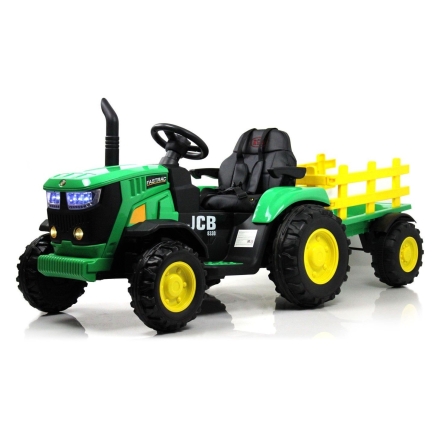 Электромобиль трактор с прицепом JCB 8330 зеленый оптом, фото 1