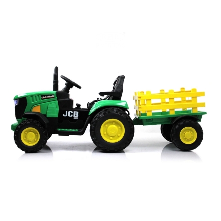 Электромобиль трактор с прицепом JCB 8330 зеленый оптом, фото 2
