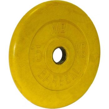 Диск обрезиненный цветной BARBELL 15 кг., d51мм оптом, фото 1