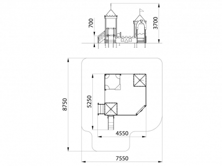МФ 3.232 Песочный дворик с горкой Н=700 мм оптом, фото 2