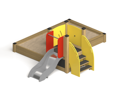 Песочница Роза ПСL-02 с горкой для детской площадки  оптом, фото 1