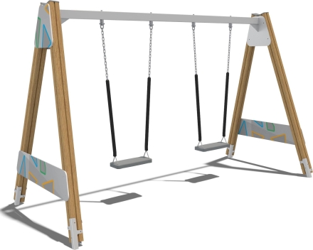 Качели двухсекционные Открытие КЧ110.00.1 для детских площадок оптом, фото 1