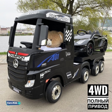 Электромобиль Mercedes-Benz Actros HL358 4WD с прицепом черный оптом, фото 1
