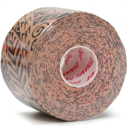 Тейп динамический Dynamic Tape, арт. DT50TT, шир. 5 см, дл. 5 м, телесный/черн. тату оптом, фото 1