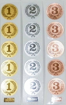 Вкладыш для медалей 1 место (золото) d-25мм (5 штук) оптом, фото 1