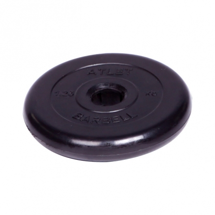 Диск обрезиненный Barbell Atlet d 51 мм чёрный 1,25 кг оптом, фото 1