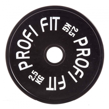 Диск для штанги каучуковый, черный, PROFI-FIT D-51,  2,5 кг оптом, фото 1