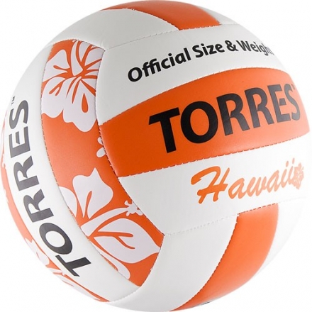 СЦ*Мяч вол. пляжн. &quot;TORRES Hawaii&quot; арт.V30075B, р.5, синт.кожа (ТПУ), маш. сш, бут.кам, бело-оранж оптом, фото 2