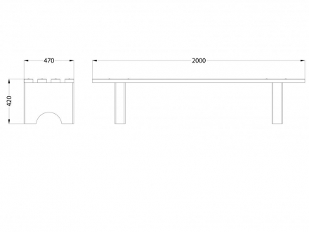 МФ 1.15 Лавочка бетонная оптом, фото 2