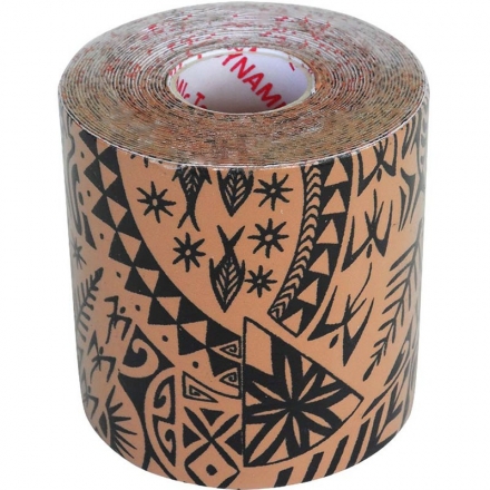 Тейп динамический Dynamic Tape, арт. DT75TT, шир. 7,5 см, дл. 5 м, телесный/черн. тату оптом, фото 1