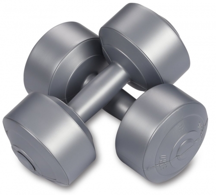 Гантели виниловые 2 х 4кг, серебро оптом, фото 1