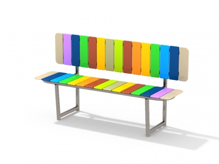 МФ 1.710.01 Скамейка со спинкой нерж оптом, фото 1