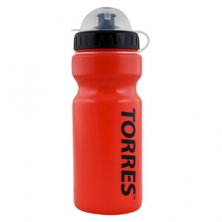 Бутылка для воды &quot;TORRES&quot;, арт. SS1066, 550 мл, крышка с колп., мягк. пласт., красная, черная крышка оптом, фото 1
