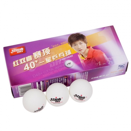 Мяч для наст. тенниса DHS 1* (DUAL), арт.CD40C, диам.40+, пластик, CTTA Appr., упак.10 шт, белый оптом, фото 1