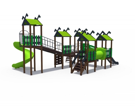 Игровой комплекс Лесная долина Н-1200 Н-900 и винтовой скат Н-2000 ДИО 06070.2 оптом, фото 2