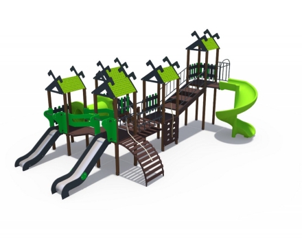 Игровой комплекс Лесная долина Н-1200 Н-900 и винтовой скат Н-2000 ДИО 06070.2 оптом, фото 1