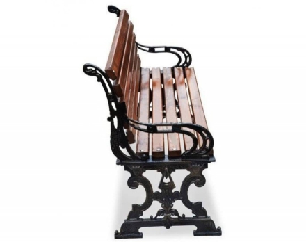 Скамейка чугунная Барокко 3,0 м (3 опоры) оптом, фото 3